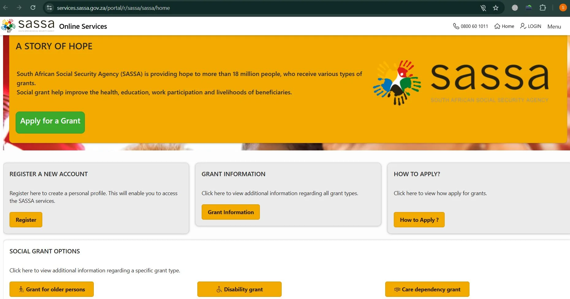 SASSA Online Services Portal (services.sassa.gov.za)